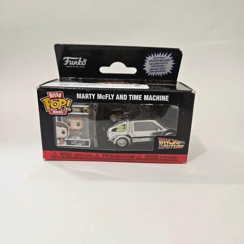 Funko Bitty Pop Rides Back to the Future Marty McFly and Time Machine DeLorean